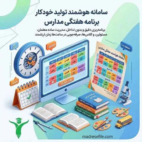 Barname Haftegi Saz | نرم افزار برنامه هفتگی ساز اتوماتیک مدارس + پوستر چاپی رنگی | مدرسه فایل