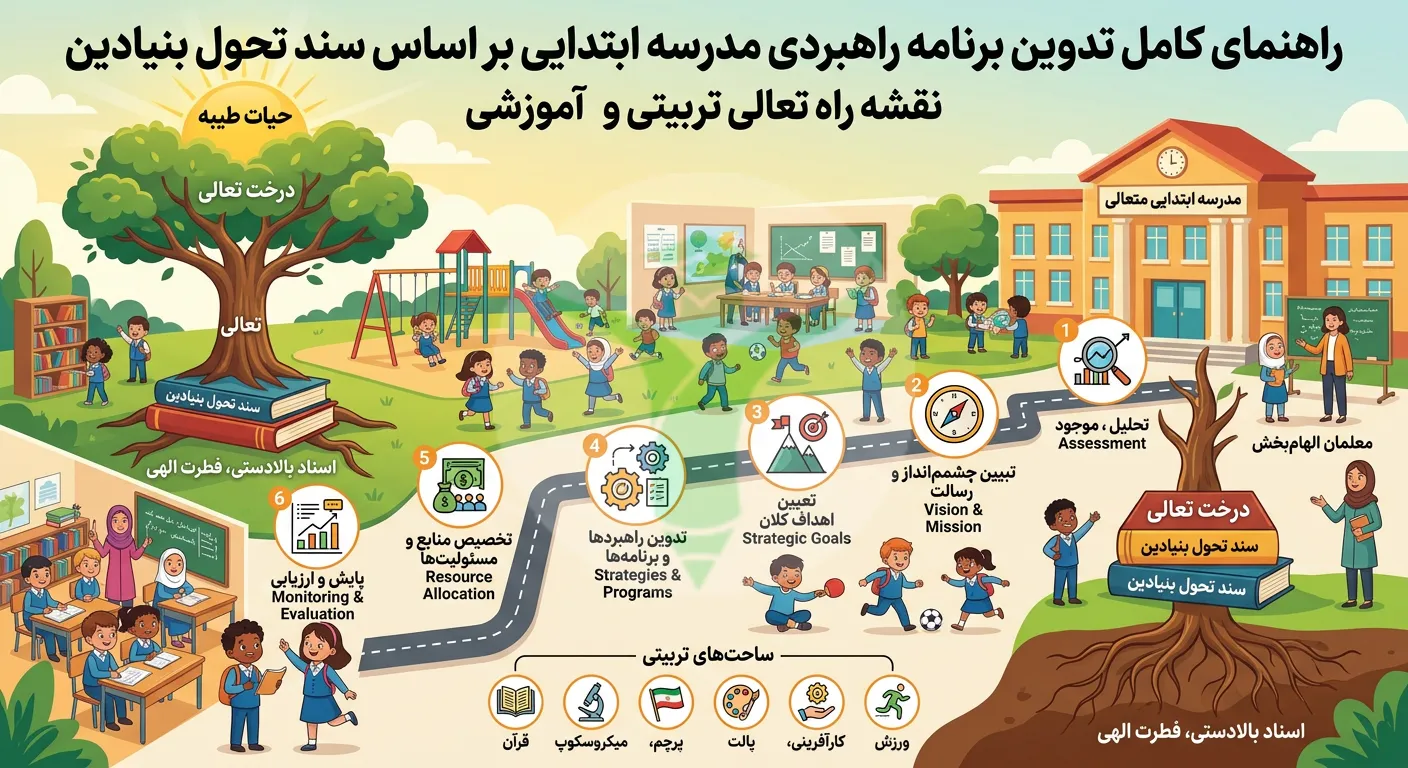 راهنمای کامل تدوین برنامه راهبردی مدرسه ابتدایی بر اساس سند تحول بنیادین