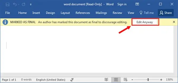 راهنمای دکمه Enable Editing در ورد