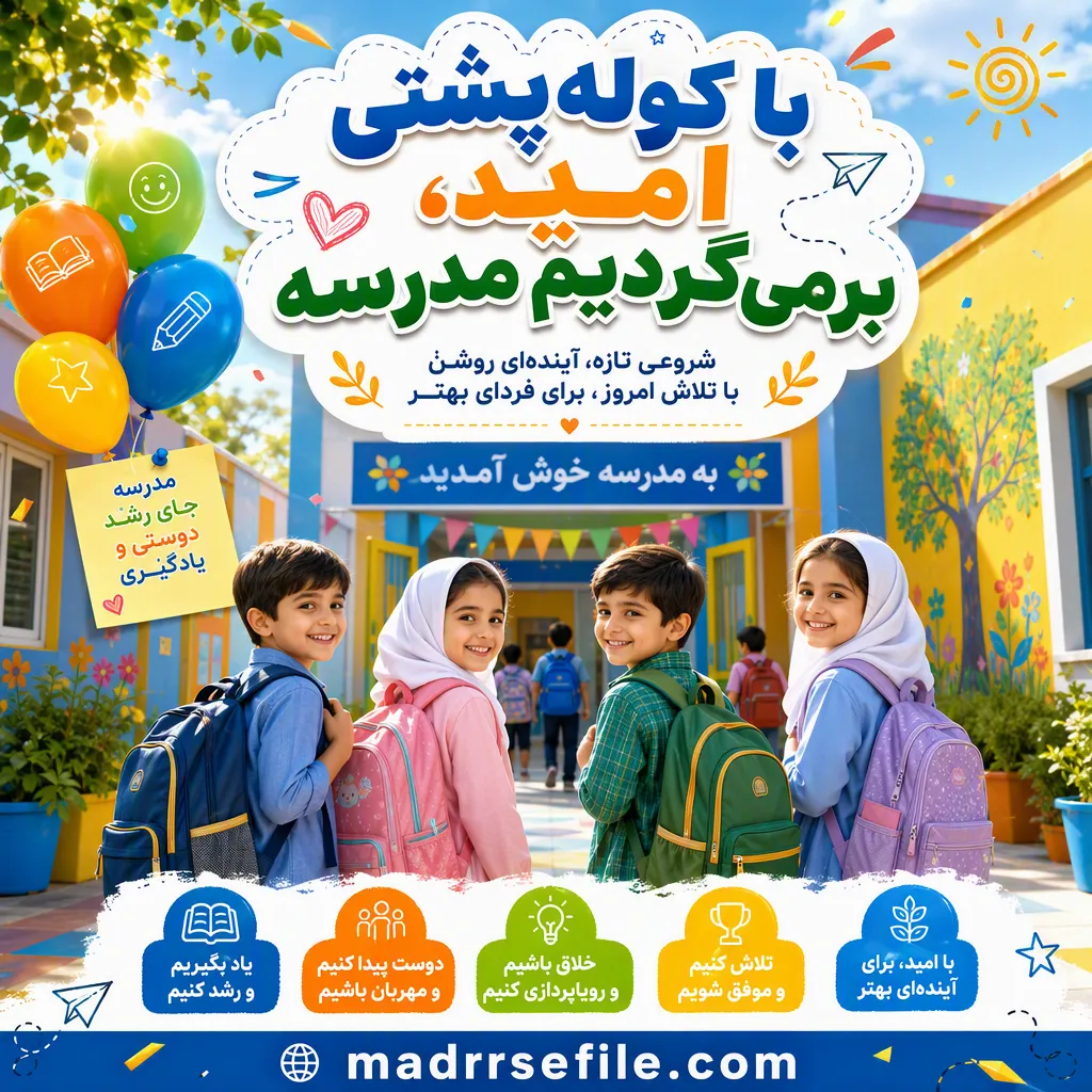 پوستر بازگشایی مدارس ۱۴۰۵-۱۴۰۶ - ویژه دبستان دخترانه