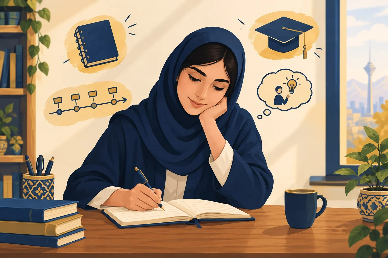 کارنمای معلمی - دانشجومعلم در حال نگارش روایت حرفهای خود